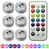 HIULLEN Mini Luce LED Sommergibili con Telecomando, 6 Pezzi Luci Piscina Impermeabile, Candele Subacquea Light, RGB Multi 16 Colore Cambia LED, IP68 Impermeabile, Luci illuminazione di Stagno per Vaso Base