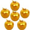 Lorigun 6 pezzi mele dorate artificiali frutta d'oro artigianato mele d'oro per la decorazione domestica decorazioni natalizie