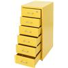 Treeisland Cassettiera mobile, schedario con 6 cassetti, armadietto da ufficio con ruote, sottobase scrivania in metallo per documenti, giallo