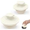 Lunriwis Tappo di scarico per vasca da bagno, 2 pezzi, in silicone, universale, per doccia e lavandino, vasca da bagno e doccia, facile installazione (beige)
