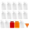 ErShiPing 15 Pz Bottigliette di Plastica Piccole 100ml,Barattolini Plastica Piccoli con Tappo, Bottigliette Vuote,Contenitori Riutilizzabili a Bocca Larga Trasparenti Riutilizzabili per Succhi Acqua Frullati
