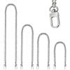 Spldsun 4 Pezzi Sostituzione Catena Ricambio Metallo, Catena Piatta Tracolla Metallo, Accessorio Sostitutivo per Tracolle, Borse, Portamonete (Argento, 40cm, 60cm, 80cm, 120cm)
