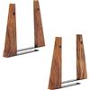 TILISMA Fermalibri in Noce per Mensole | Fermalibri in Legno per Mensole | Robusti Supporti per Libri, Fermalibri con Base in Metallo per Librerie | Eleganti Fermalibri Decorativi Si Posizionano