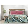 fashion home Pagano Copriletto Matrimoniale in Cotone Piquet Leggero, Copritutto Multiuso Floreale, Copridivano Estivo Primaverile Traspirante Tiffany