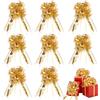 Kigift 8 fiocchi grandi da tirare, 7,8 x 39,6 cm, color oro, per regali, decorazioni per matrimoni in auto, per cesti, scatole per bouquet, floristica, compleanno, San Valentino, matrimonio