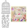 BENECREAT Gabbia per Uccelli con Fiore Stencil per Fustelle in Acciaio al Carbonio,Modello per Goffratura con Fustelle Inmetallo A Tema Animale per Decorazioni per Scrapbooking e Creazioni