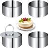 Tunejoy Anello di Mousse Cucina Set Anelli per Torta in Acciaio Inossidabile Rotondo Mini Stampini 8cm di Diametro per Dessert Pasticceria Uova Focaccine con Pusher 4 Pezzi