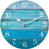 DOTBUY-SHOP Orologio da Parete Moderno Digitale, Moderni Vintage in Legno Orologio da Muro Silenzioso Particolare, per Cucina, Camera da Letto, Soggiorno (Blu sfumato,30cm)
