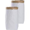 Lifestyle Lover - Sacchetti bianchi rotondi con scritta "Paper Bag DIY", in carta kraft resistente, colore marrone e bianco, 2 pezzi