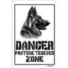 Lovelytiles Danger PASTORE TEDESCO zone Targa cartello metallo attenti al cane metal sign (15X20)