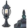 hofstein Lampada da esterno Lentua, base in alluminio anticato, fusione di alluminio in nero/verde, luce di percorso 50 cm, lampada da giardino retrò/vintage, attacco E27, IP44, senza lampadina/e