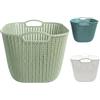 Home in Smart Cesta Portaoggetti Multiuso, Plastica Resistente, Design Intrecciato Ventilato, Manici Integrati, Contenitore Salvaspazio per Bagno, Bucato, Cameretta e Cucina 31,7x31x26 cm (Verde)