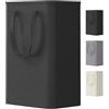 Lifewit Cesto portabiancheria sottile, piccolo e stretto, con manico, per vestiti sporchi, pieghevole, alto e sottile, per bagno, camera da letto, dormitorio, università, 50 l, nero