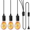 Vegena Lampada A Sospensione Con Spina E Interruttore, Lampada A Sospensione, Lampade A Sospensione E27, Plafoniera A 3 Luci Ideale Per L'illuminazione A Soffitto Di Tavoli Da Pranzo, Cucine, Loft