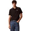 Calvin Klein Uomo Maglietta Polo Maniche Corte Easy Monologo con Chiusura a Bottoni, Nero (Black), M