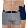 Eminence Smiley Lv74 Biancheria Intima Uomo, Stampa Trama Grigio Cine/Marina - Cintura Marina, XL