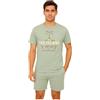 Henry Terre Pigiama da uomo Shorty Island Chill Club Set M-5XL Cotone Pantaloncini & Manica Corta Design Sportivo Tuta Estiva, Iceberg Green., 5XL
