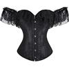 WLFFW Corsetto Gotici Bustino Corpetti Donna Eleganti Pizzo(EU(36-38) L, Nero)