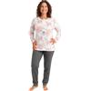 Leedya Pigiama Donna Invernale 100% Cotone - Modal - Completo Lungo Manica Lunga con Bottoni o Polsini - Modelli Vari Colori a Fiori - Morbido e Confortevole per la Notte