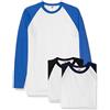 Fruit of The Loom Maglietta Classica da Baseball a Maniche Lunghe da Uomo (Confezione da 3), Bianco Nero/Bianco Navy/Bianco Blu Reale, M