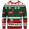 WOXIHUAN Felpa Natalizia da Uomo,Pupazzo di Neve Stampato Felpe Abbinamento di Colori Maglione Divertente Hoodie,Collo Rotondo Pullover Natale a Maniche Lunghe Girocollo Sweatshirt Taglie Grandi Maglioni
