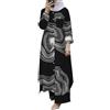 Generisch Set di 2 pezzi musulmani da donna, a maniche lunghe, con bottoni a maniche lunghe, Abaya, casual, Dubai, grigio scuro, L