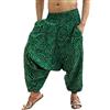 Sarjana Handicrafts Pantaloni Indiani Etnici da Uomo e Donna in Cotone Harem Hippie con Tasche per Yoga