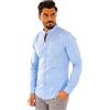 Ciabalù Camicia Uomo Slim Fit Coreana Elegante in Cotone Bianca Blu Nera Celeste