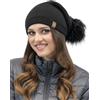Vivisence Invernalo Elegante Caldo Cappello Filato con Grande Pom-Pom Senza Fodera con Parte Posteriore Allungata Cucita Perfetto per Le Fredde Giornate Invernali