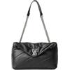 GAÀLLE Gaelle Paris Borsa a Tracolla, Similpelle Nera, 31 x 17 x 10,5 cm, con Catena Argentata