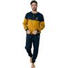 Australian Pigiama Lungo Uomo in Caldo Cotone in Vari Modelli E Taglie dalla M alla 2XL, Pigiama Maschile (IT, Testo, XL, Regular, Regular, AI762-Senape/Blu)