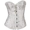 OMZIN Lingerie Da Sposa Da Donna Allacciata Corsetto Disossato In Raso Con G-Cord Taglie Grandi Bianco XXS