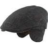 Hut Breiter Berretto invernale con paraorecchie | Cappello Gatsby | Cappellino con visiera realizzato in 100% lana con design a spina di pesce con protezione per le orecchie pieghevole., 63