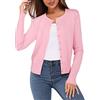 Newshows Donna Leggero Manica Lunga Cardigan Classico Collo Rotondo Cappotto Casual Maglia con Bottoni