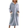 Generico Pigiama Donna Invernale Vestaglia Lunga in Pile di Pigiama Caldo Accappatoio in Flanella con Cappuccio Abbigliamento per La Casa Spa Hotel Inverno