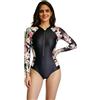 BEACHKINI Costume da Bagno a Maniche Lunghe con Zip da Donna Costume Intero da Bagno Ricreativo Rash Guards