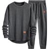 Generico Tuta Completa Uomo Invernale Pile Sweatshirt Senza Cappuccio e Pantaloni Due Pezzi Tuta Sportiva Jogging Felpa Pullover Suit Tracksuit Tute da Ginnastica