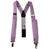TigerTie - Bretelle sottili unisex a forma di Y, con 3 clip extra forti, tinta unita, bretelle in diversi colori a scelta, lilla., Taglia unica