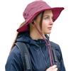 TOP-EX Cappello da sole da donna a tesa larga, protezione UPF 50, protezione UV, impermeabile, cappello safari, pieghevole, per passeggiate, pesca, con foro per coda di cavallo, Colore: rosa., M/L