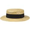fiebig Cappello da gondoliere Donna e Uomo | Cappello da Sole in 100% Paglia | Boater Made in Italy | Cappello di Paglia per la Primavera e L'Estate | Cappello con Nastro