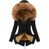 Baymate Giacca Donna con Cappuccio Trapuntato con Pelliccia Giubbotto Cappotto Lungo Caldo Parka Casual Invernale Abbigliamento Esterno Caldo