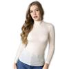 VP PINUCCIO VENEGONI Lupetto Donna Manica Lunga Lana e Seta 85%/15% | Maglia Intima Termica a Costine, Collo Alto Dolcevita, Invernale, Made in Italy (IT, Testo, S, M, Regular, Regular, Bianco)