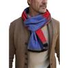 Prettystern Sciarpa Di Seta Calda Come Lana Da Uomo Pile elegante Foulard Invernale Da Uomo Blu Rosso NQ05