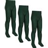 Undercover 3 paia di collant per bambini in cotone morbido elasticizzato lavorato a maglia uniforme scolastica per tutti i giorni dai 2 ai 13 anni, Verde bottiglia, 9-10 Anni