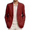 Generisch Giacca da uomo in lino, vestibilità regolare, casual, business, risvolto, giacca con 1 bottone, leggera, tinta unita, sportiva, moderna giacca da uomo britannica, elegante giacca da uomo per ufficio