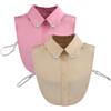LoudSung Finto collare staccabile mezza camicia camicetta finto collare set elegante diamante puro colore per donne ragazze 2 pezzi