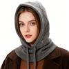 AYPOW Donna Inverno Termico Cappelli in Maglia e Sciarpe, 2 in 1 Caldo Antivento Regolabile Passamontagna con Scaldacollo, Moda Casual Cappuccio Elasticità Berretto per Sport all'Aria Aperta Shopping