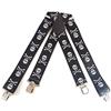Generic TS - Bretelle da uomo con teschio e ossa incrociate, resistenti, larghe 5,1 cm, clip in metallo resistente, toppa incrociata in pelle, prodotte negli Stati Uniti