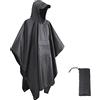 HYCOPROT Poncho Impermeabile, Multifunzionale Impermeabile 210T Oxford Riutilizzabile Pioggia con Cappuccio e Tasca Sul Petto, Poncho Antipioggia per Trekking Campeggio Pesca Escursione