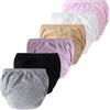 SEAUR Biancheria intima per neonata, set di 6 mutandine in cotone, per allenamento, bambino, per bambini, comode, tinta unita, Grigio/Nero/Porpora/Cachi/Bianco/Rosa, 1-2 anni